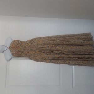 Veronica Beard Lucine Printed with Lushed Bodice and Ruffles Maxi Dress Size 12